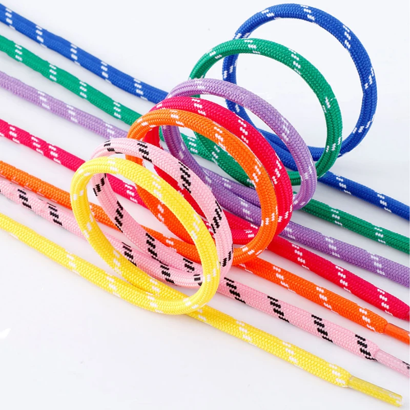1 Pair Round Shoe Laces Linen Weave Cotton Shoelaces for Sneakers Canvas Shoes Accessories Wear-resistant Shoelace Shoestring