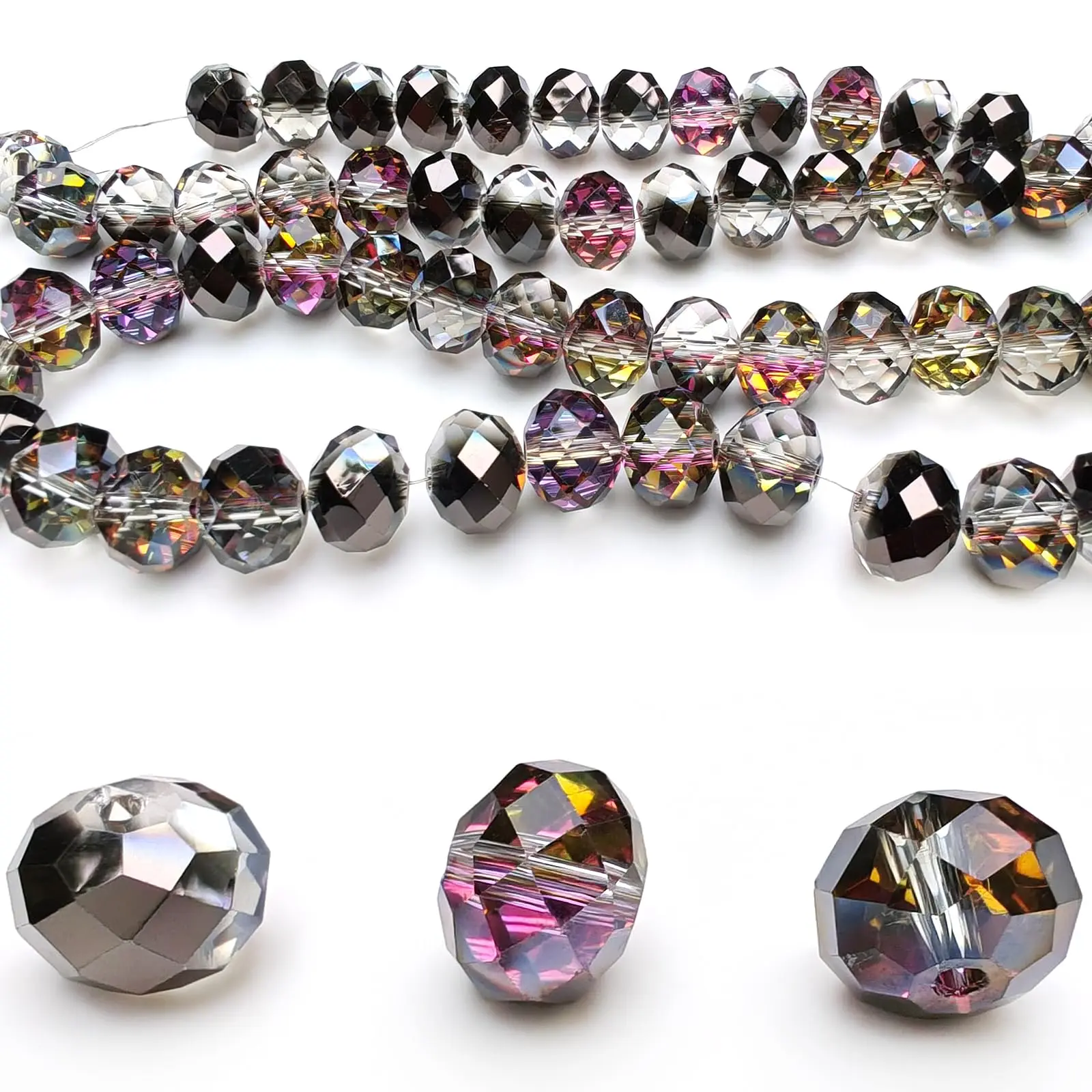 Faceted Austria Crystal Glass Beads 4 6 8mm Loose Rondelle Spacer Beads for Jewelry Making DIY Handmade Bracelet Earings