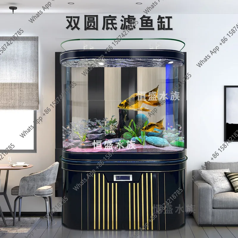 O Living Room Light Luxury Fully Automatic Self-circulation Ecological Bottom Filtratio High-end Water-free Household Fish Tank