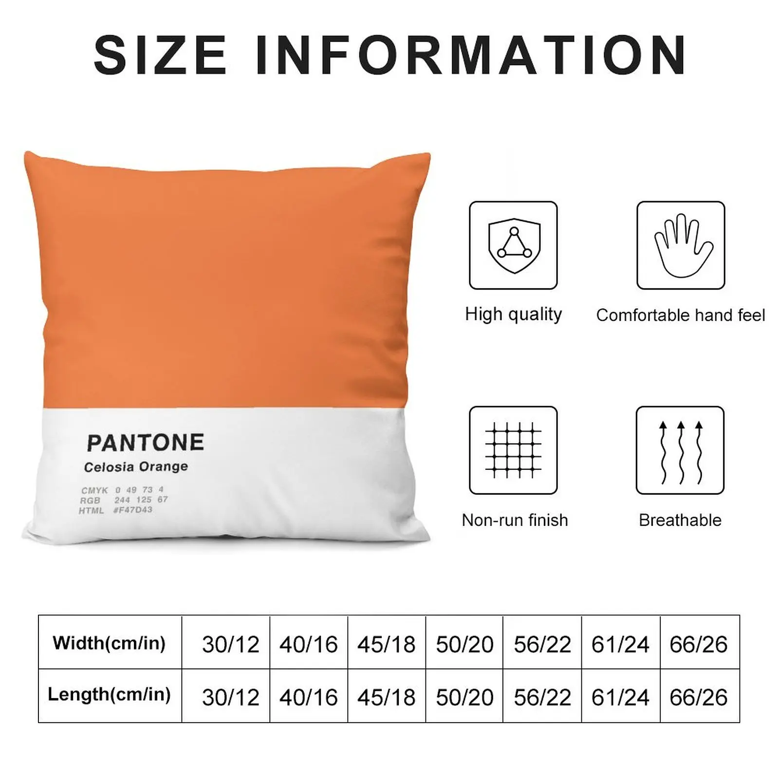 Celosia Orange Pantone Simple Design Throw Pillow Cushions Home Decor Luxury Cushion Cover pillow