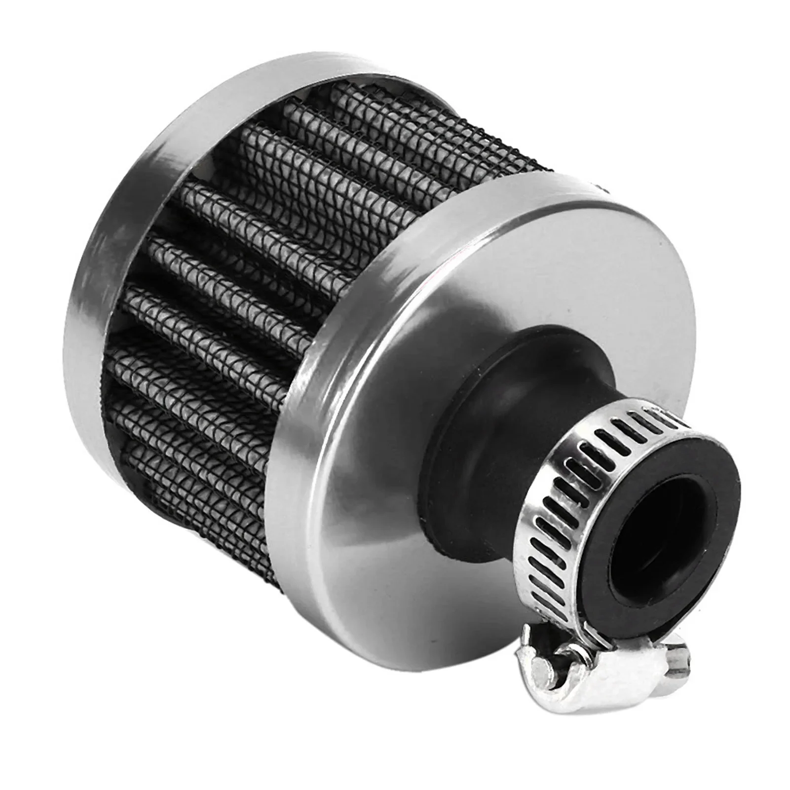 13mm/0.5in Mini Air Intake Filter Vent Crankcase Breather Universal Car Accessory Noire