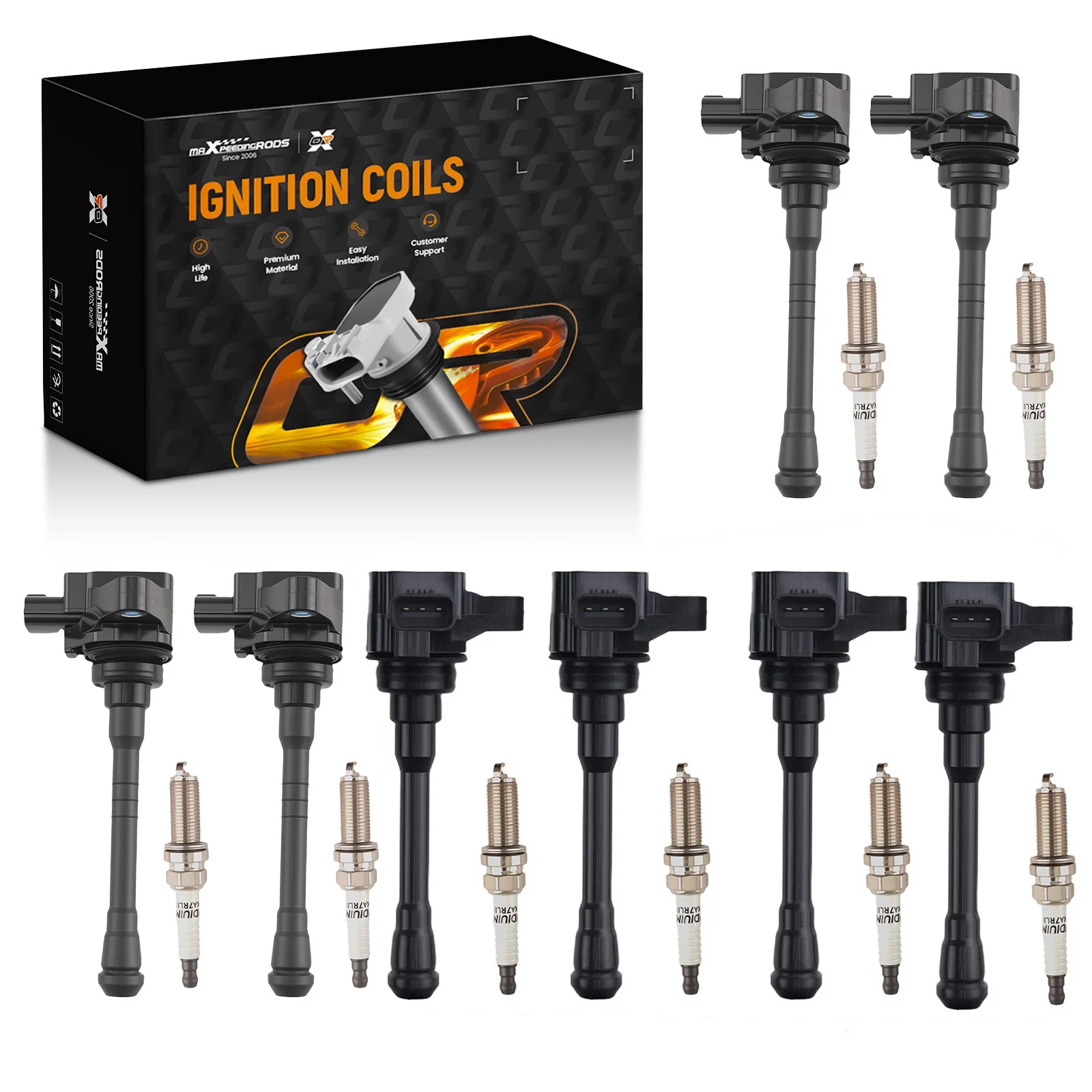 Ignition Coil & Spark Plug for Nissan NV2500 Titan 5.6L V8 2016-2020 22448EZ31A