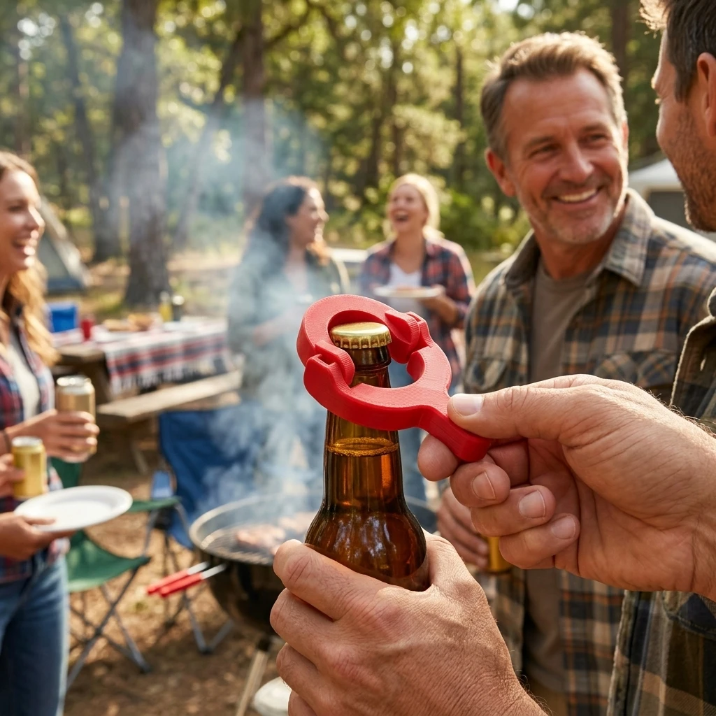 Beer Opener Bottle Cap Remover With Spring Launcher Ergonomic Handle For Standard Beer Bottles