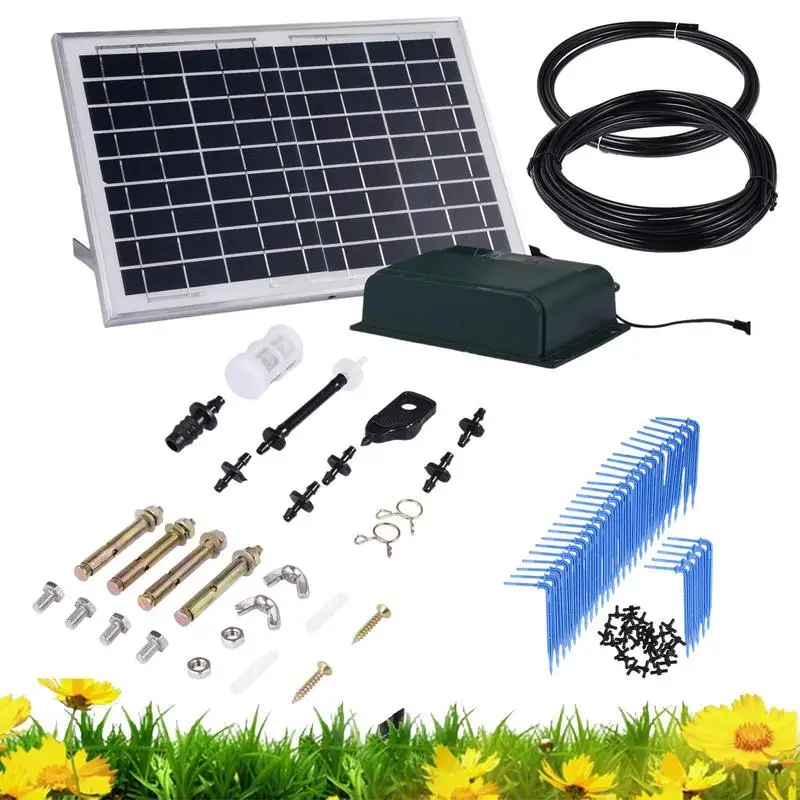 Drip Irrigation Kit Automatic Solar Drip Irrigation System Outdoor Gardening Gears Plants Irrigate Supplies For Terrace Fences