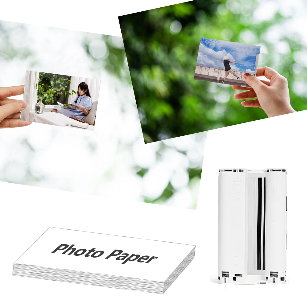  Original HPRT Photo Paper, 4x6-inch Color Photo Paper, Color Ribbon, Sublimation For CP4100 Color Photo Printer Replacement