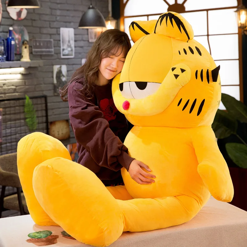 40Cm Kawaii Garfield Baby peluche bambola Pp cotone riempito cartone animato grande gatto Anime bambola letto cuscino cuscino lombare regalo di