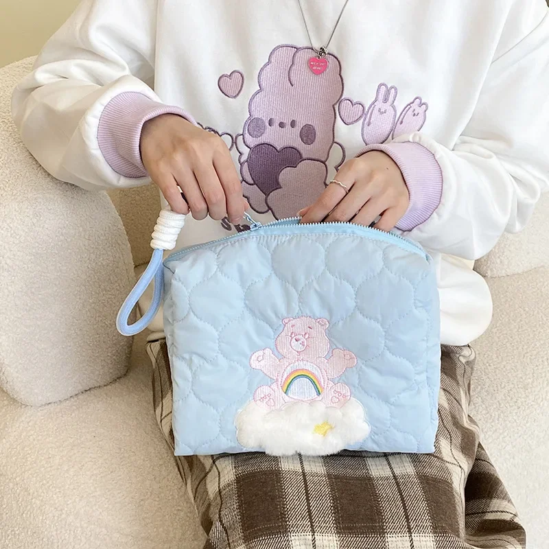 Genuine Carebears Care Bears Cosmetic Storage Bag Portable Cute Storage Bag Ins Fashion Liner Bag