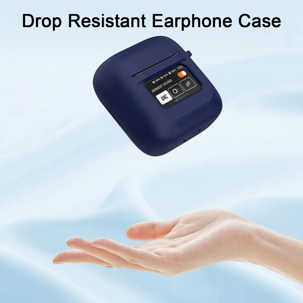 Earphone Case Shock Absorption No Earphone Case Shockproof Silicone Headset Case with Hook Anti-scratch Protective for Jbl