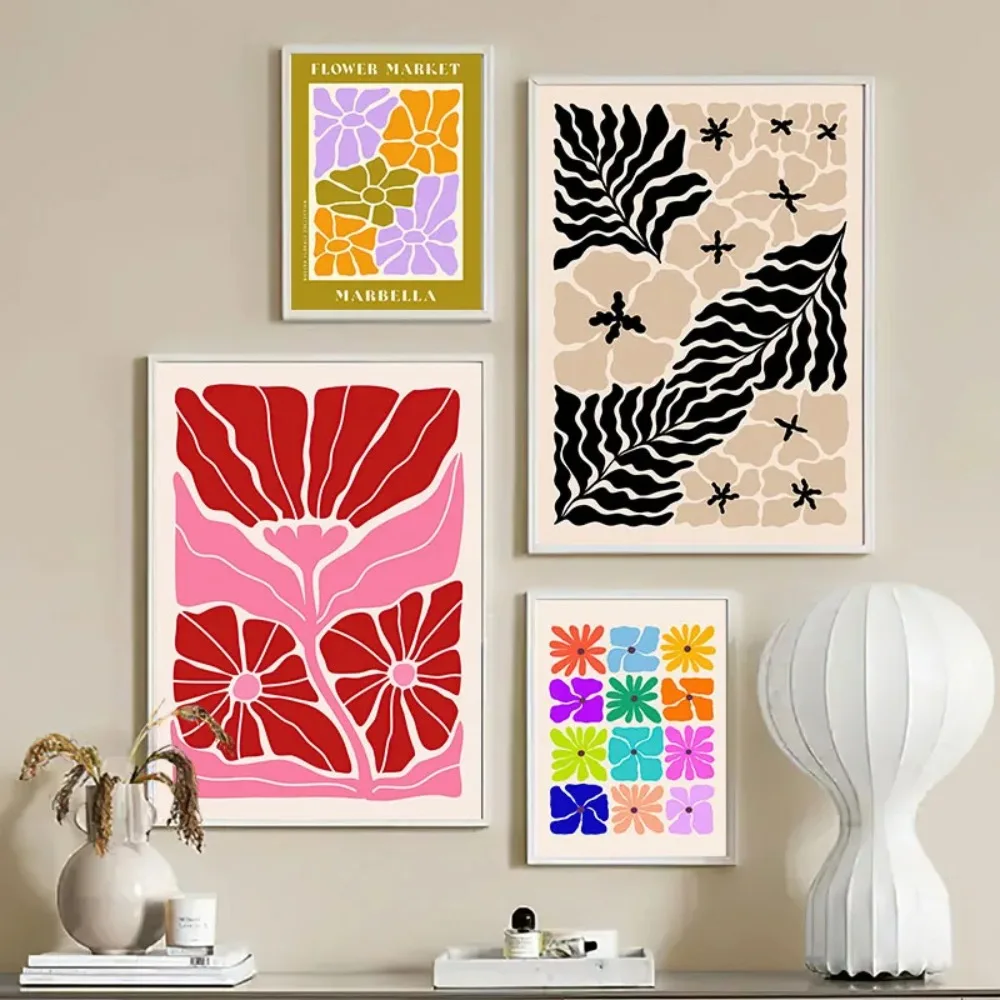 Flower Market Rose Daisy Abstract Plant Posters & Prints Wall Art Canvas Painting Bar Hotel Pictures For Living Room Home Decor