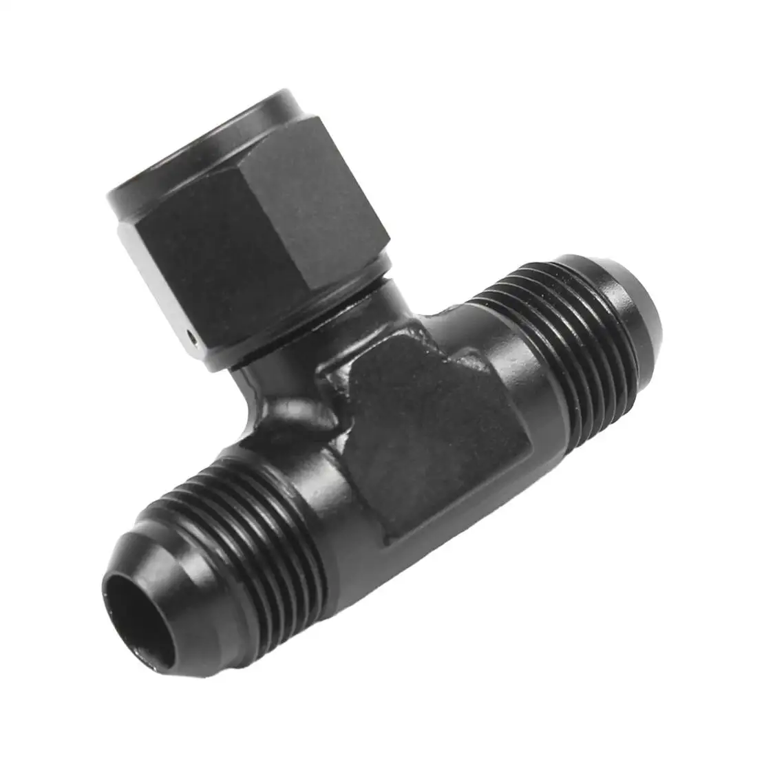 Car Fuel Hose Line 3-Way Tee T-Piece Fitting Adapter AN8 8-AN Female to 2x AN8 8-AN Male Connector