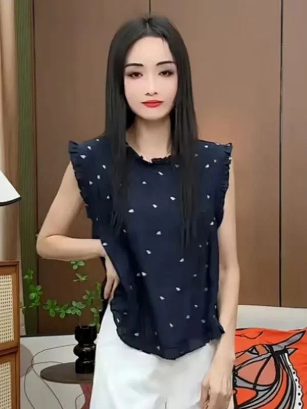 กระโปรงชีฟองลายดอกไม้สำหรับผู้หญิง รุ่นใหม่ ซัมเมอร์ 2025 ดีไซน์กระโปรงทรงระฆัง แขนกระดิ่ง ช่วยพรางหุ่น จับจีบ แต่งขอบไม้