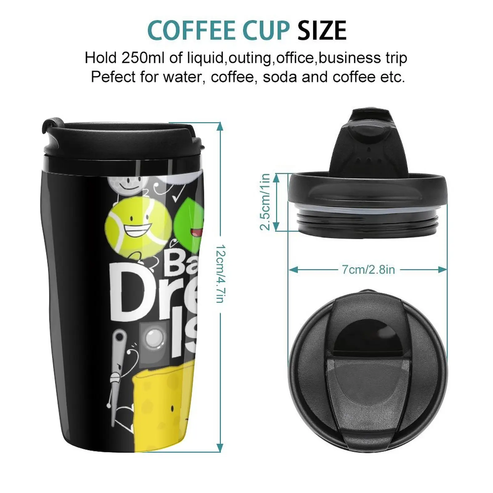 New BFDI Poster Black Travel Coffee Mug Coffee Travel Mug Mug Coffee Cup Black Coffee Cup Coffee Glass Cup