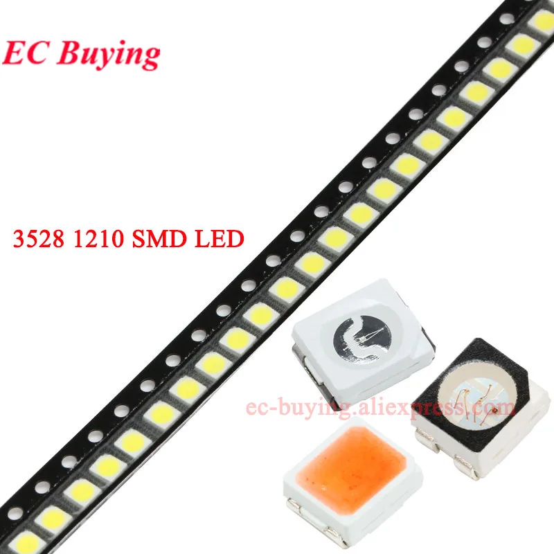 100Pcs 0505/3528/1210/5730/2835 SMD LED Warm White Red Blue Yellow Green Orange Pin Purple RGB High Light Emitting Diode DIY Kit