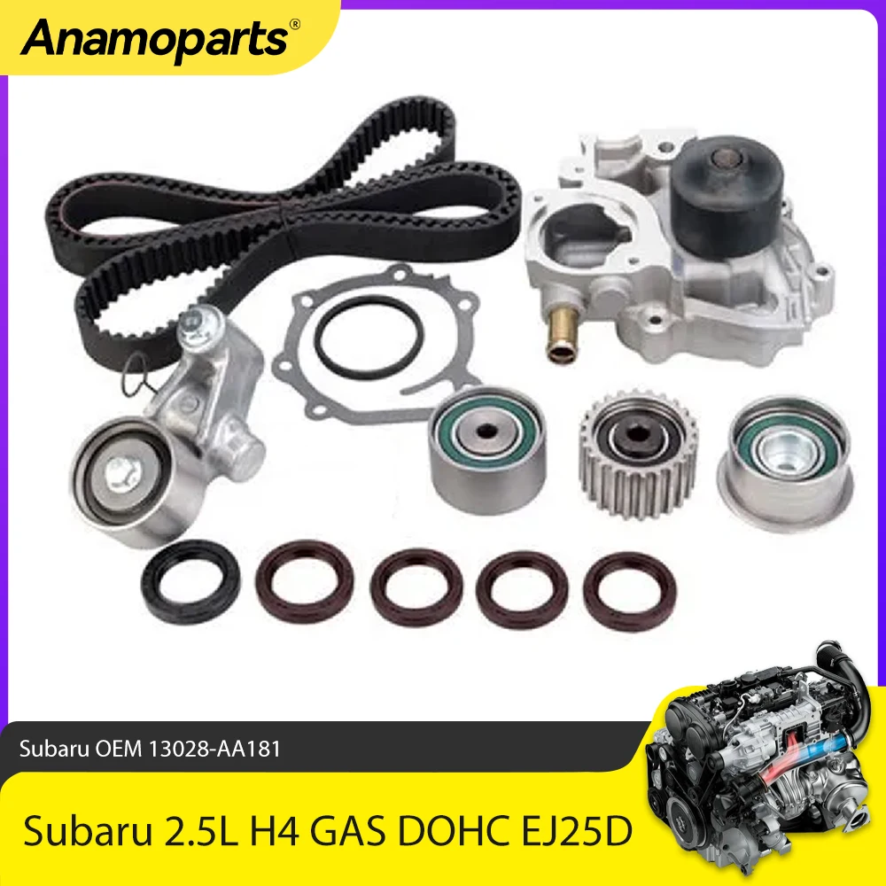 Engine Parts Timing Belt & Water Pump Kit Fit 2.5 L For Subaru Outback Impreza Forester Legacy 2.5L H4 GAS SOHC EJ25D