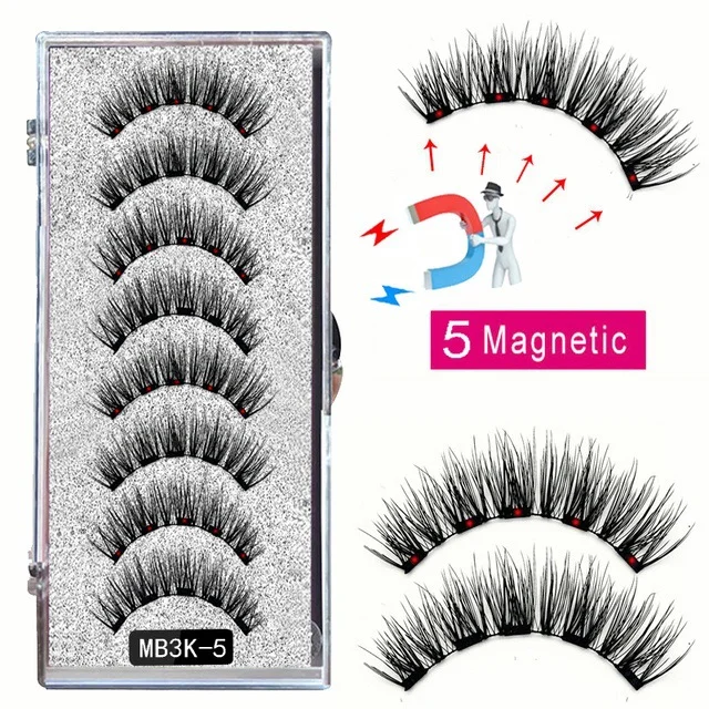 Natural Slim False Eyelashes Set with Plastic Black Stem - Fiber Lashes & Eyelash Clip (MB1K-5 to MB17K-5 Series)
