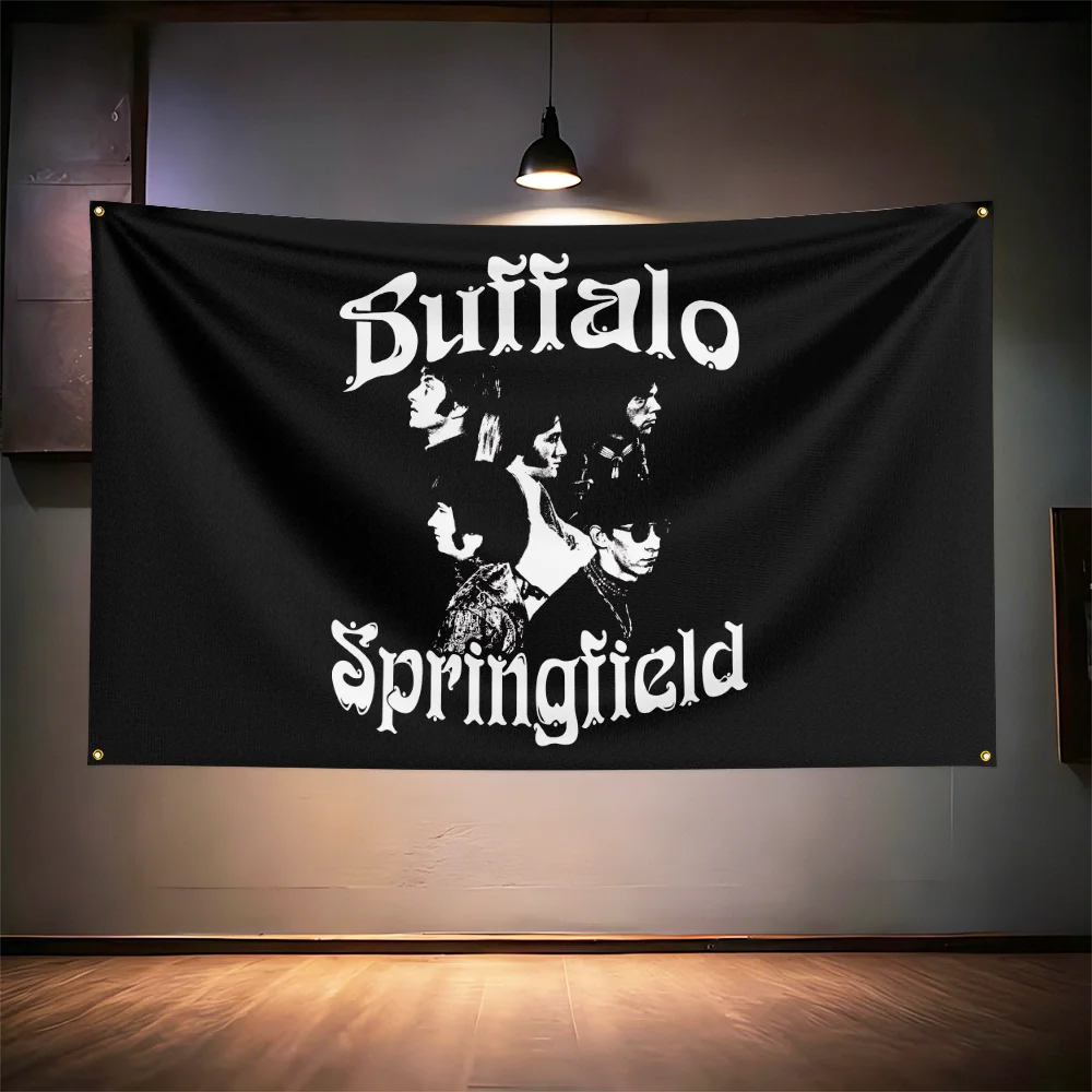 Rock Music Flag 3x5ft for Buffalo Springfield Fans Banner HD Print Brass Grommet Garage Bedroom Living Room Dorm Wall Decor Tape - Detail 1