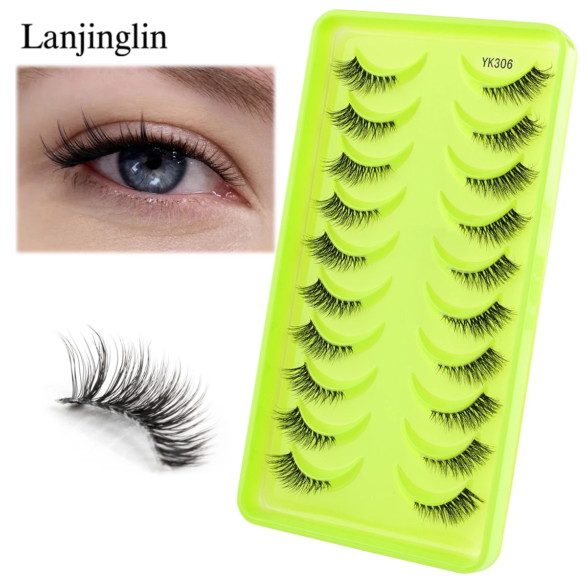 Gefälschte Wimpern Paare halbe Wimpern Katzenauge natürliche lange wispy 3d Nerz Wimpern wieder verwendbare Make-up-Tool Faux Cils Maquill aje Cílios