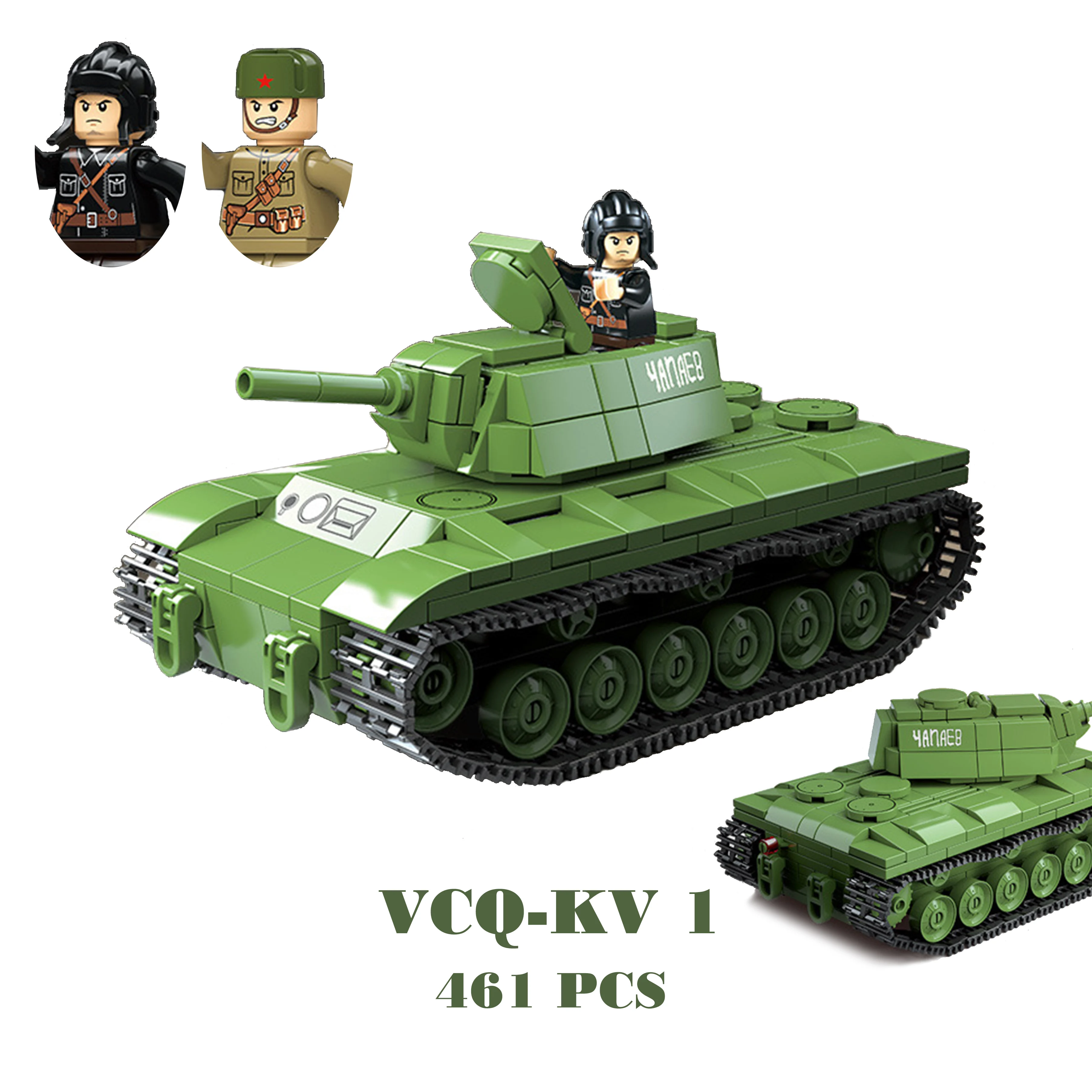 KV2 PanzerVI cresta carri armati militari US Army Quan Guan WW2 arma da guerra soldato figura modello Building Block Brick kid giocattoli per bambini