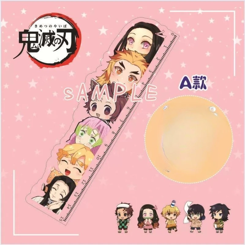 New Demon Slayer Tokitou Muichirou Tanjiro Kamado Tsuyuri Kanao Ruler Anime Peripherals Cute Cartoon Stationery Kawaii Gifts