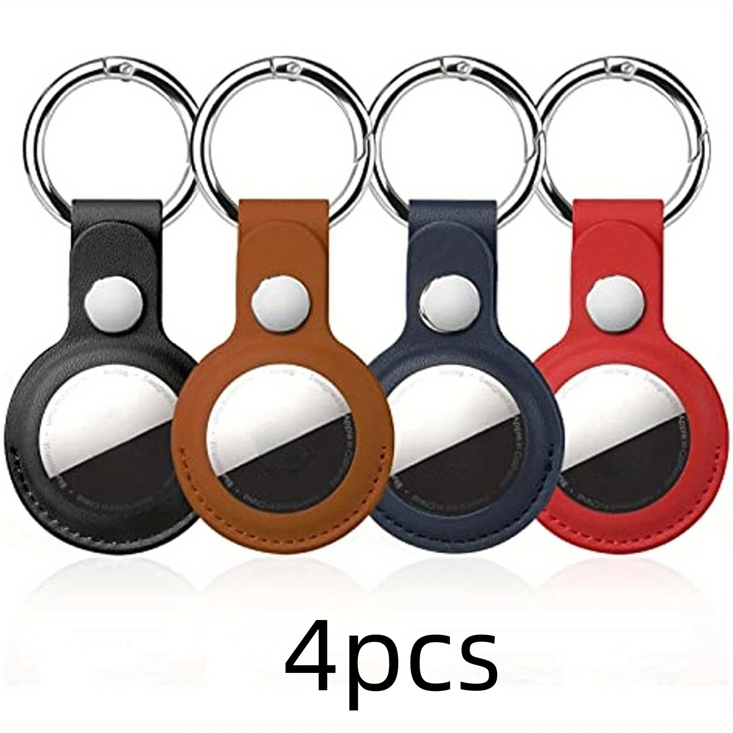 4-Pack PU Leather Cases caver for Your Apple protection Airtag Keychain holder find my bike support airtag door pendant