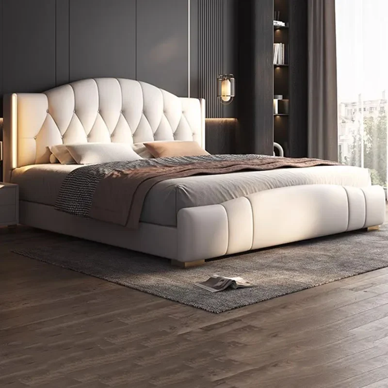 

Bedroom Queen Bed Double Luxury Modern Design Safe Sleeping Massage Bed Wooden Simple Letto Matrimoniale Lounge Suite Furniture