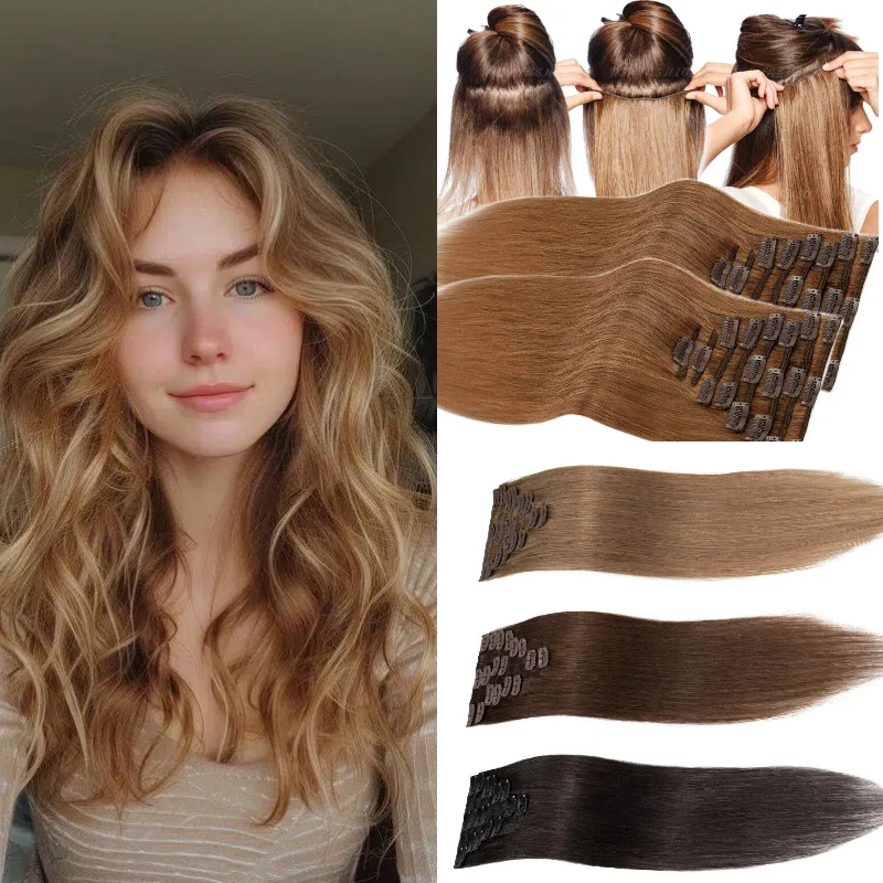parrucca-100-capelli-umani-7-pezzi-12-pollici-estensioni-liscie-con-clip-613-8-aggiungi-lunghezza-istantaneamente-uso-quotidiano-vendita-all'ingrosso