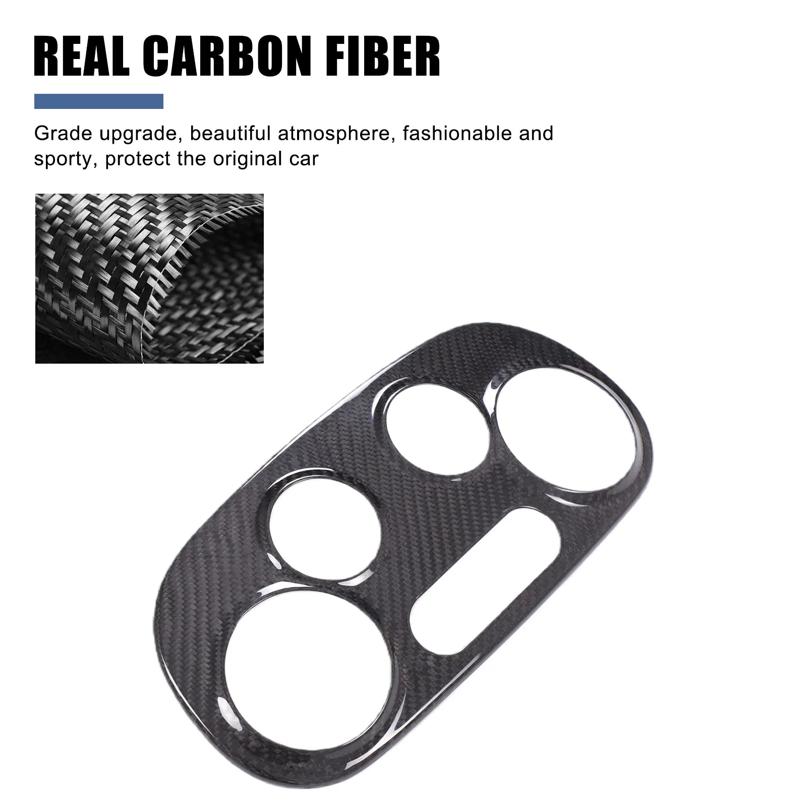 

Dry Carbon Car Console Air Condition Button Frame Cover For Fiat 500 2007-15 Interior Aircond Adjustment Switch Decorative Trim