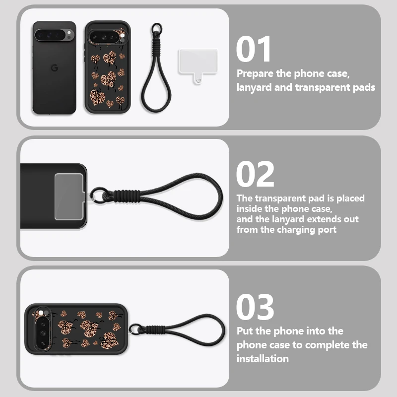 ليوبارد طباعة الحب القلب المطبوعة حافظة لهاتف جوجل بكسل 10 8 7 برو 9A 8A بكسل 9 10 برو XL شريط للرسغ الحبل غطاء هاتف من البولي يوريثان #3