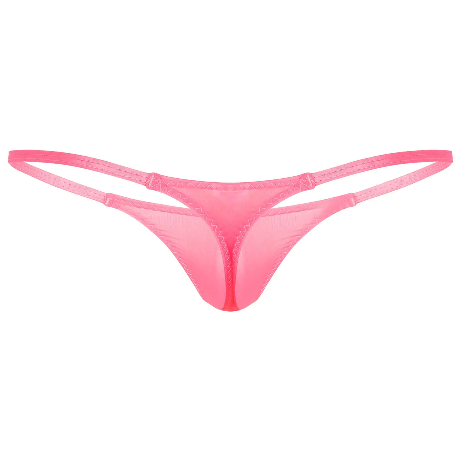 Tanga de malla transparente para hombre, suspensorio con parte trasera en T, Bikini, ropa interior, lencería Sissy para piscina