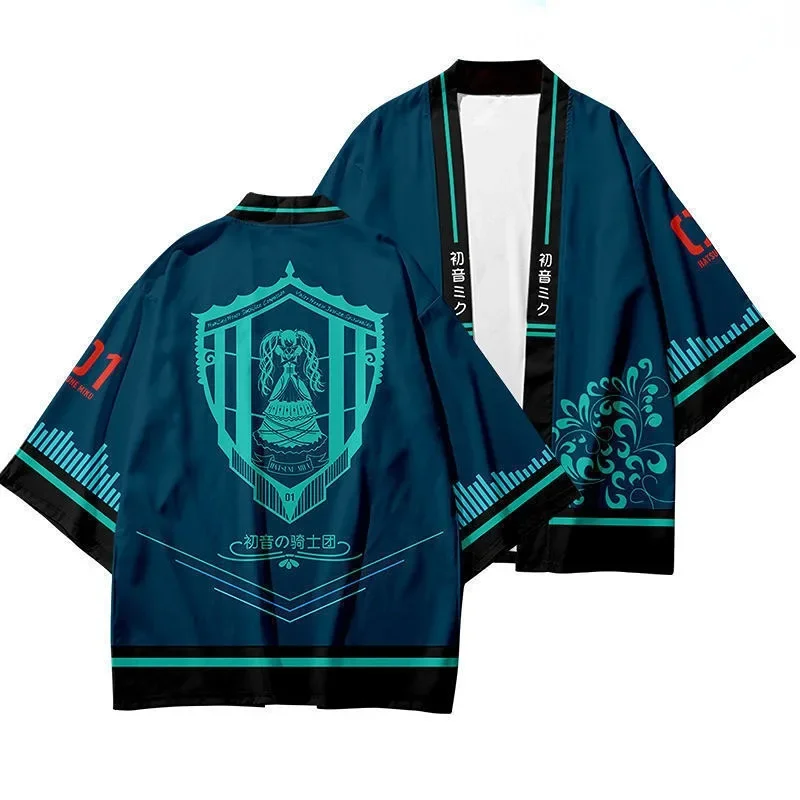 Disfraces de Cosplay de Anime, Kimono japonés, pantalones cortos de princesa Miku, ropa de abrigo, camisa superior para adultos, mujeres, hombres, juego de rol, Halloween