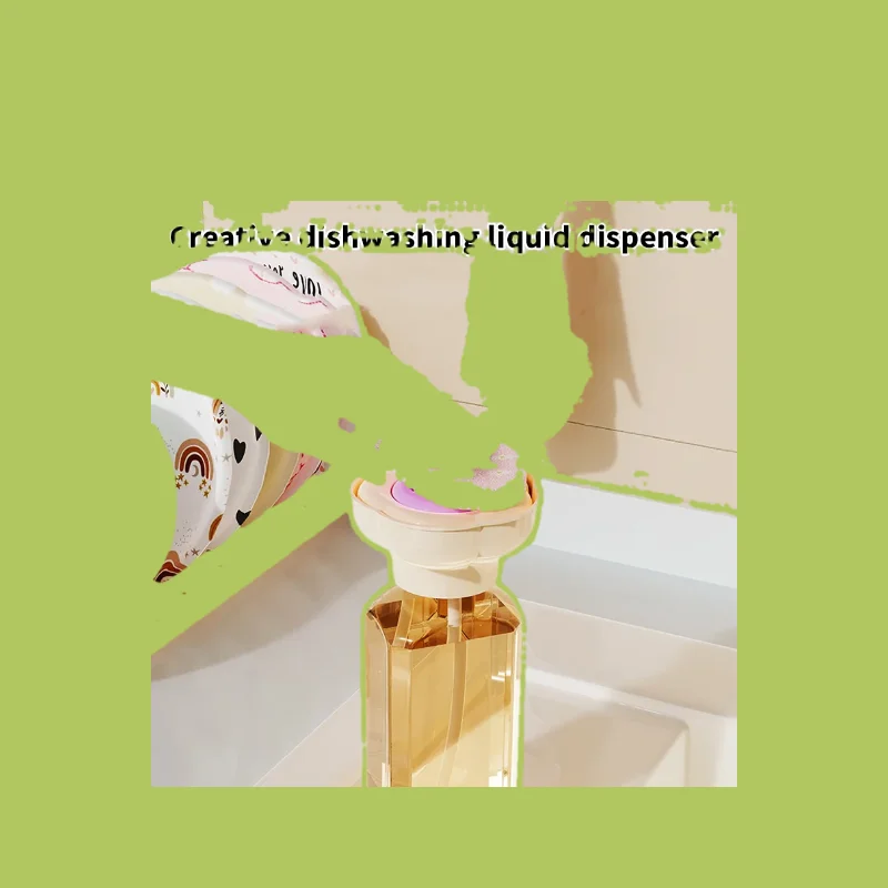 

Flower Shape Dishwashing Liquid Presser Household Kitchen Sink Creative Dishwashing Liquid Presser Bowl Brush Liquid Box