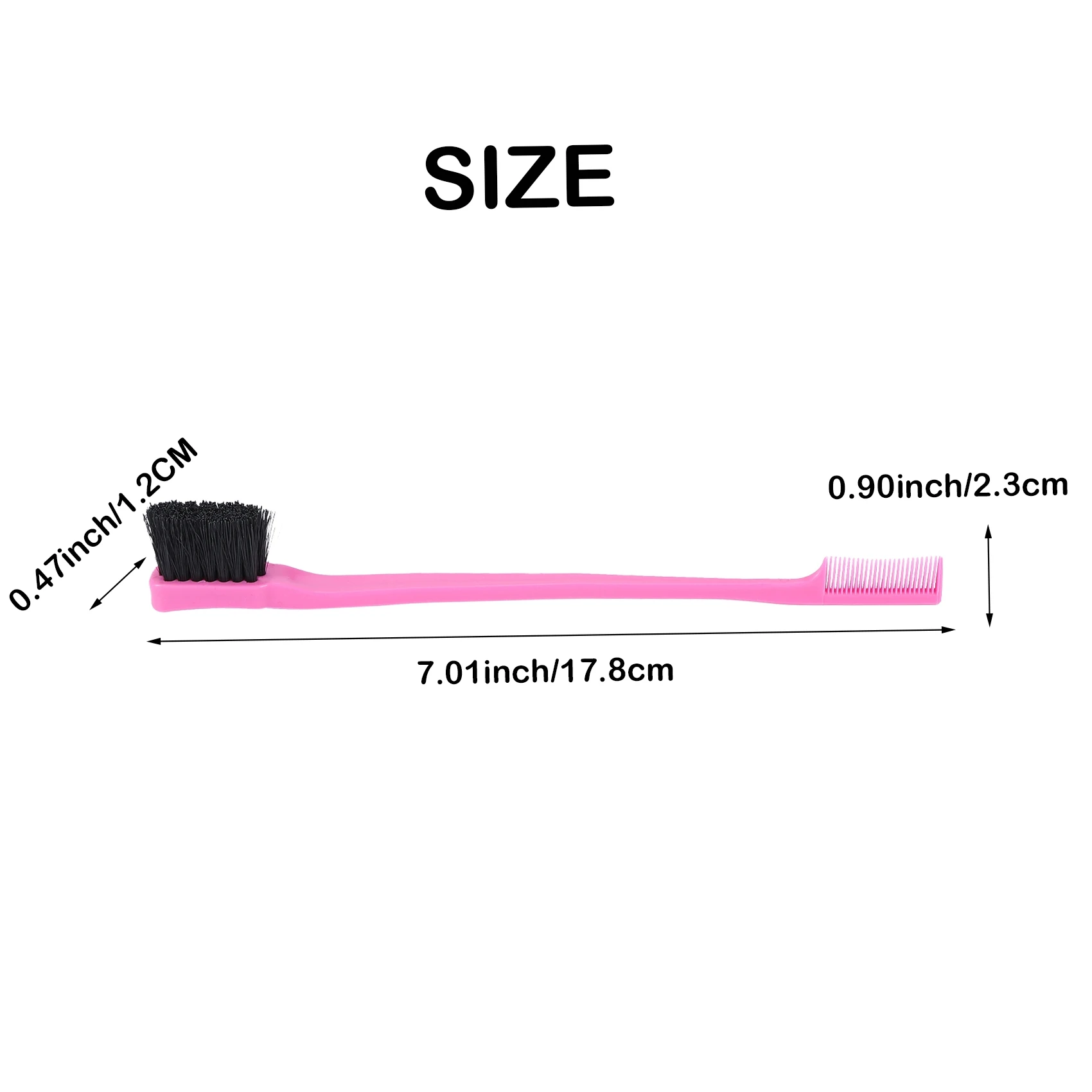 Brosse à cheveux Double face avec contrôle des bords, peigne Combo Pack 2 pièces rose et noir