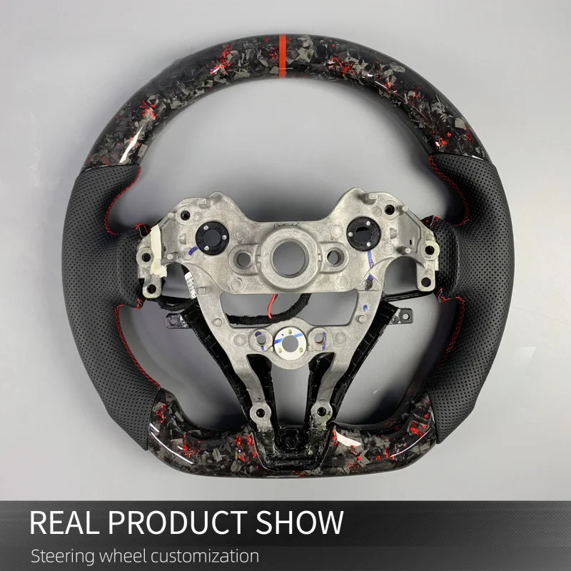 لشركة هيونداي N سلسلة إلنترا N GT I30N I20N N-Line الأحمر مزورة ألياف الكربون عجلة القيادة #5