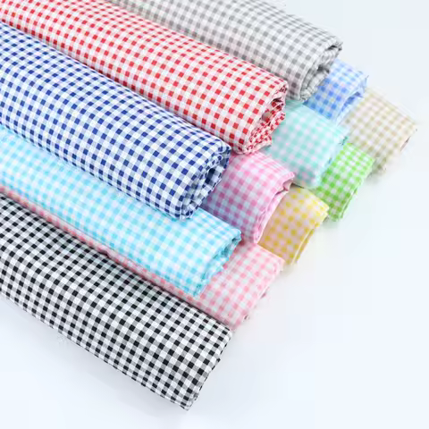160*50cm 5MM/3MM Sunshine Grid Printed Twill Cotton Fabric For DIY Children's Wear Cloth Make Bedding Quilting Tecido Girl Dress