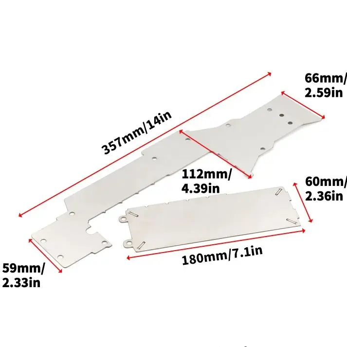 1 PCS Stainless Steel Chassis Front and Rear Armor Plate Anti-scratch Plate for TAMIYA XV-01 RC Car Accessories Toy Parts