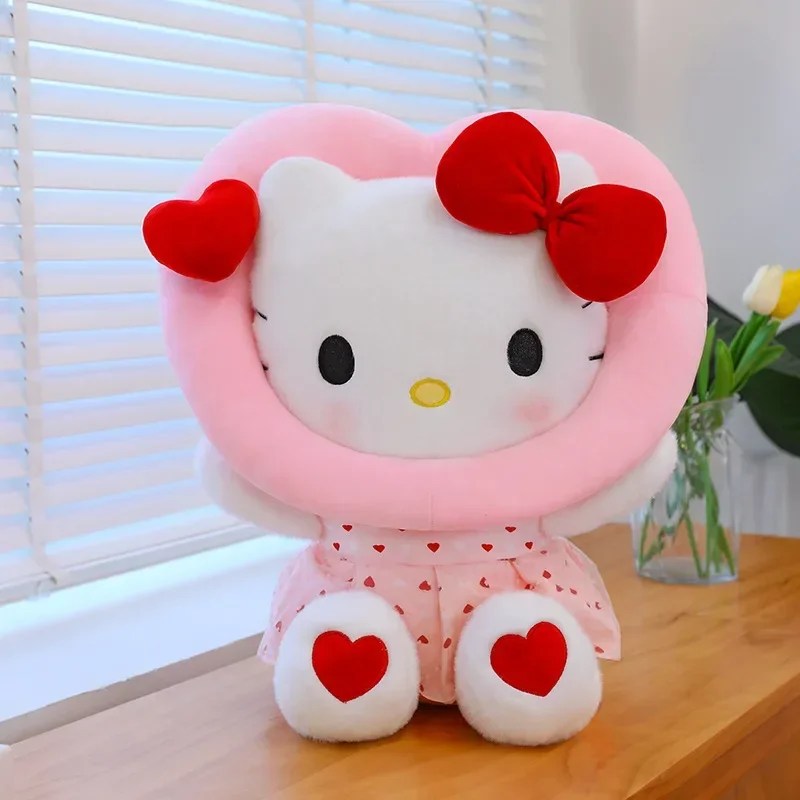 40-70 cm Kawaii Sanrio Perzik Hart Kuromi Gevulde Knuffel Cartoon Leuke KT Kat Dutje Kussen Geven Vriendin kerstcadeau