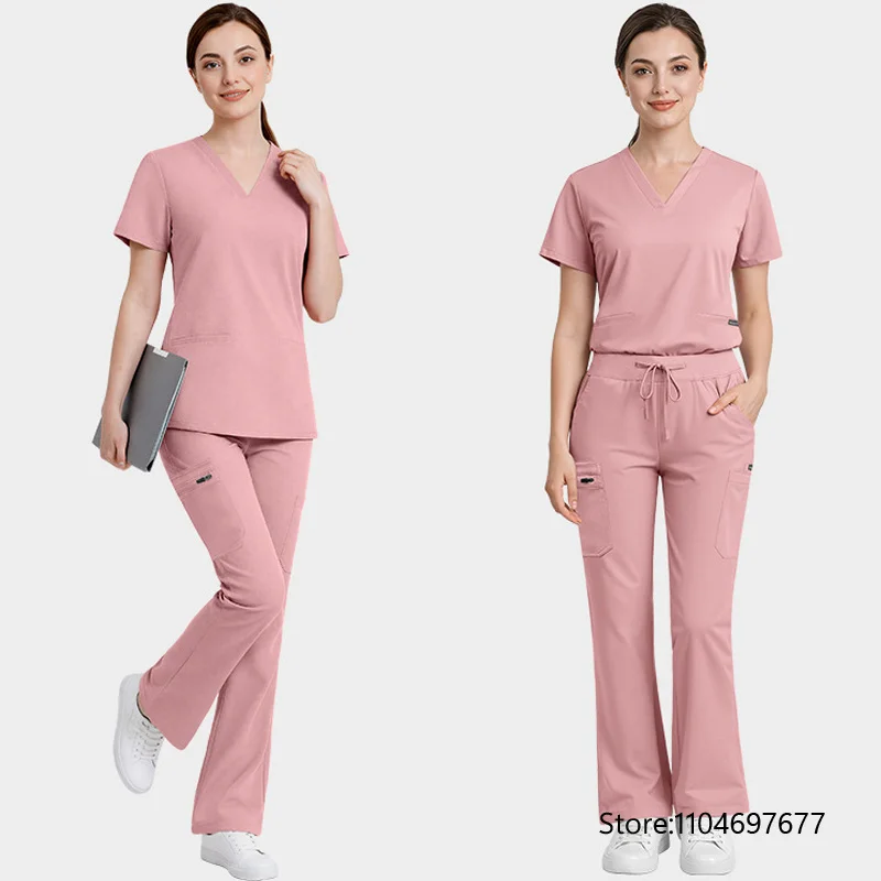New Hospital Doctor Workwear Unisex Surgery Top+Pants Women Medical Nurse Uniforms Dental Nurse Scrub Set Lab Work Clothes Suits view 6