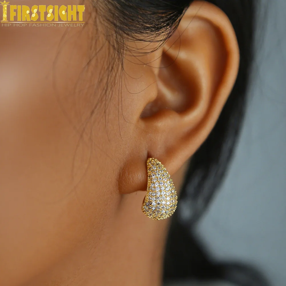 Pendientes de gota de agua gruesos y ostentosos para mujer, aretes minimalistas con forma de guisantes en forma de lágrima martillada, joyería 2024