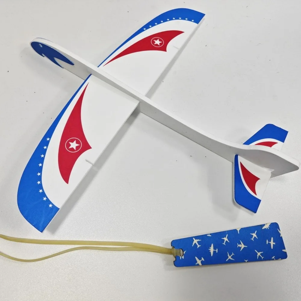 

DIY Hand Throw Flying Glider Planes Adjustable Center 2 colors Elastic Rubber Band Powered Flying Plane Airplane Glider