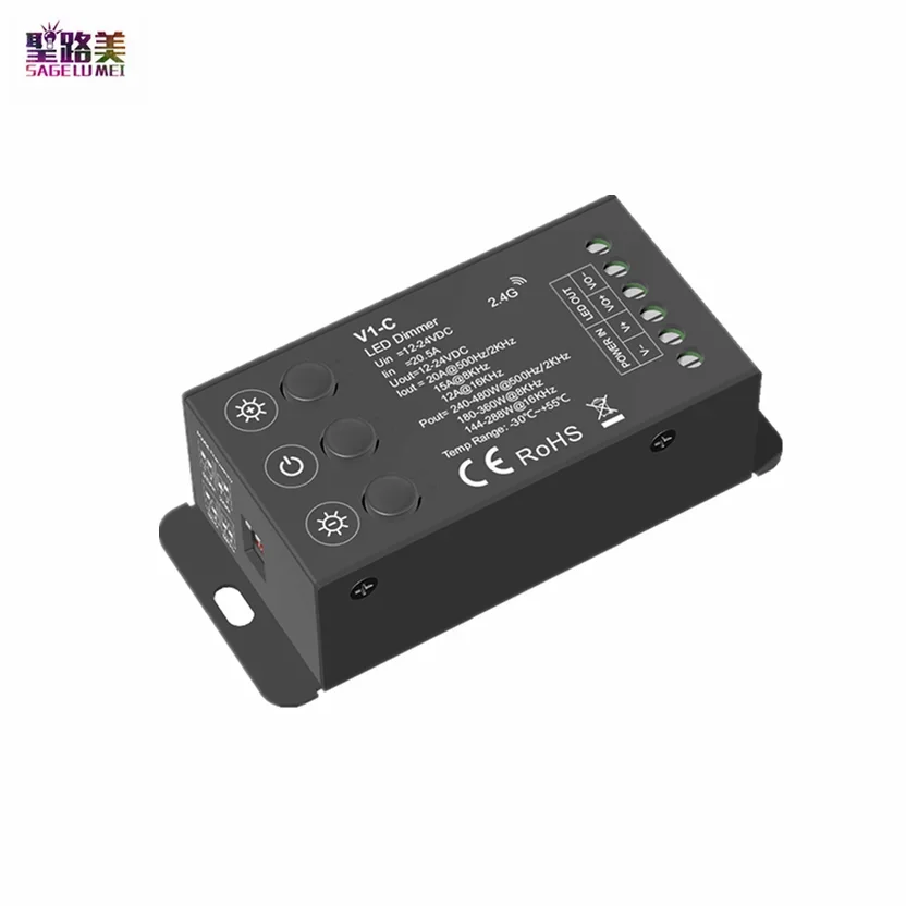 DC12V-24V CV 3CH RGB Controller 2CH CCT / 1CH 20A PWM Dimmer 2.4GHZ RF For SMD5050 2835 3528 Single Color /CCT /RGB Strip Lights