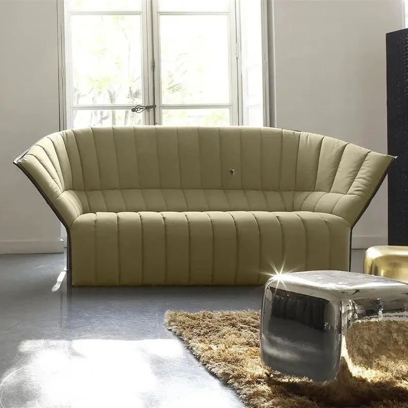 Designer creative armrest fabric sofa model room leisure reception chair