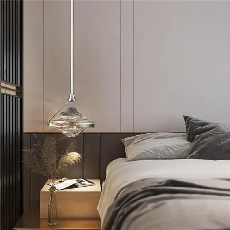

SANDYHA Modern Simple LED Chandelier Creative Personalized Single Head Glass Pendant Lamp for Living Room Bedroom Lighting