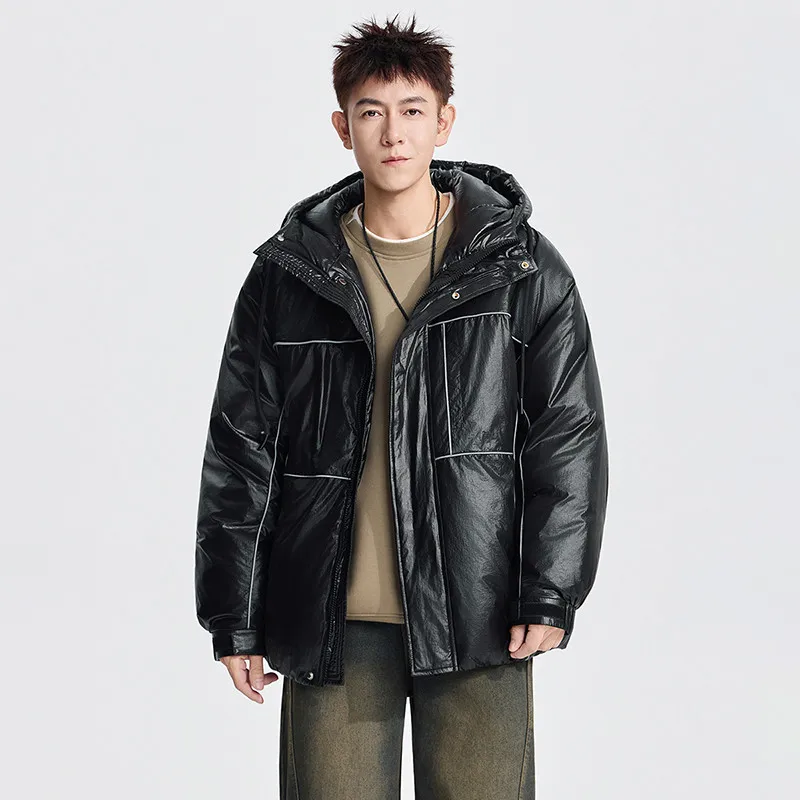 GIOIOMen's Down Jacket，Winter New High-Quality White Duck Down Filled Thickened Warm Down Cotton Jacket Coat