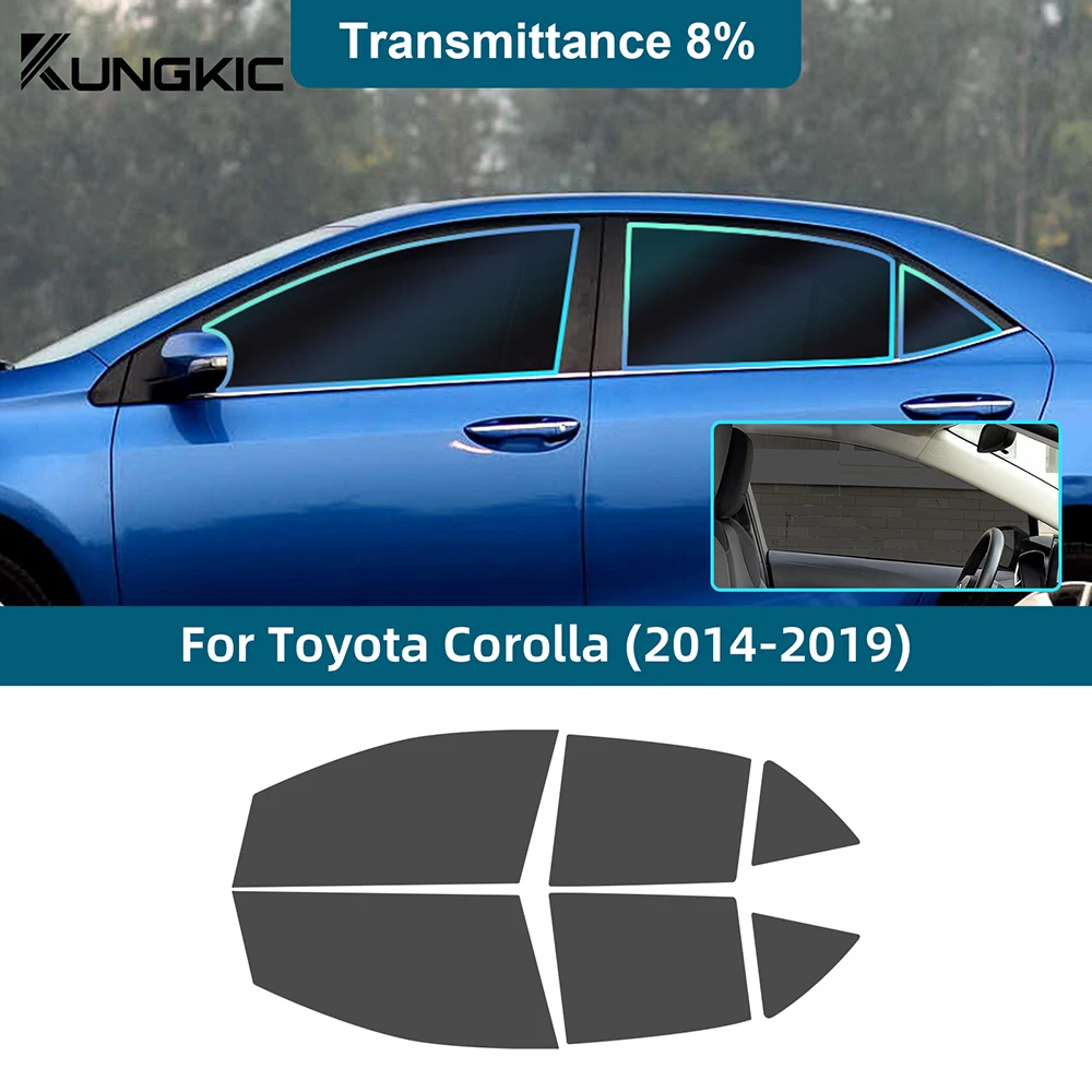 

Для Toyota Corolla 2014, 2015, 2016, 2017, 2018, 2019, автомобильная УФ-защита для передних и задних боковых окон, защитная тонированная пленка