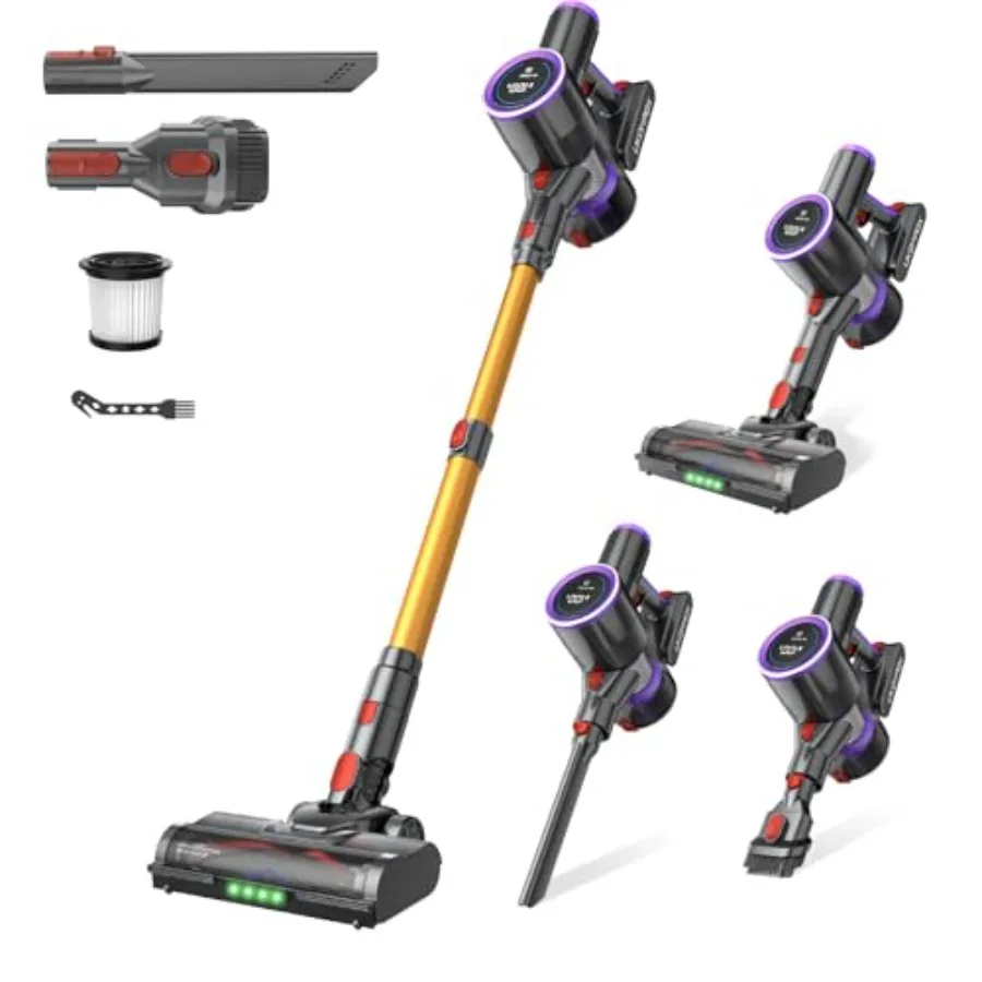 Cordless Stick Vacuum Cleaner: 550W 50KPA 45Mins with Powerful Suction Self-Standing Lightweight Wireless Rechargeable Handheld