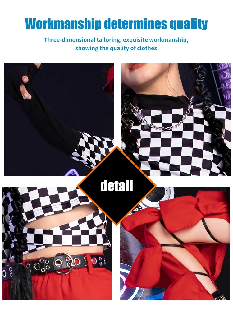 ZZL K-PoP Kleidung Kinder Hip Kostüm Set Fried Street Girls Jazz Dance Coole Performance Kostüme Kinder Hip Hop Hip Hop Sommer Tanz