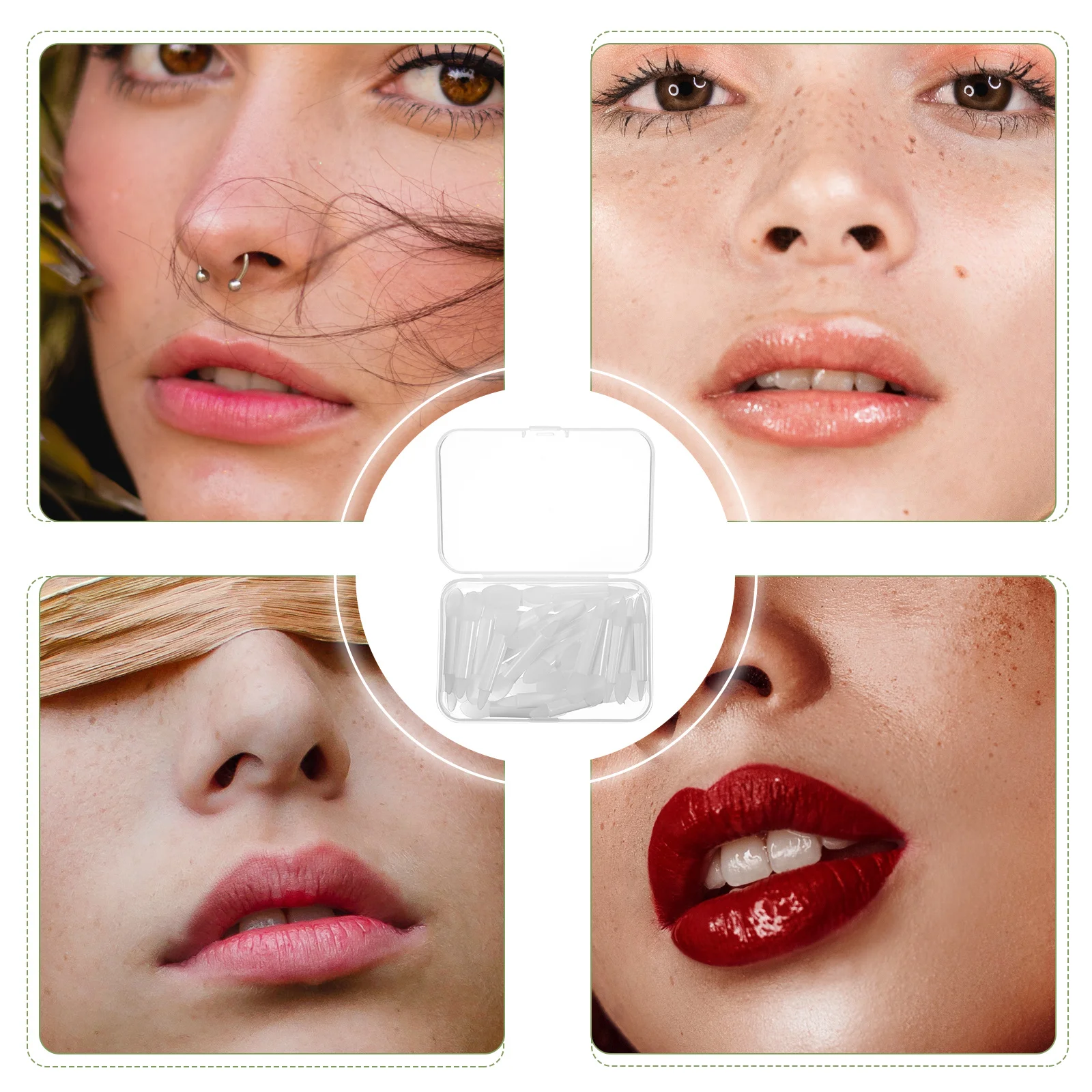 

1Set Silicone Lipstick Brush White Portable Makeup Tool Lip Applicator Precise Lip Liner Accessory Lipstick Applicator