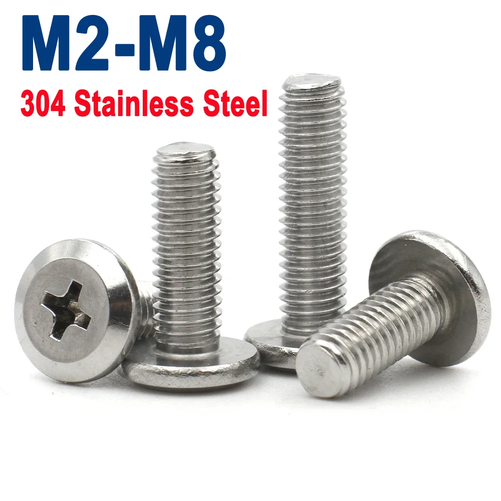 

2-50PCS M2 M2.5 M3 M4 M5 M6 M8 M10 304 Stainless Steel Flat Head Chamfered Edge Phillips Cross Screws Furniture Connector Bolts
