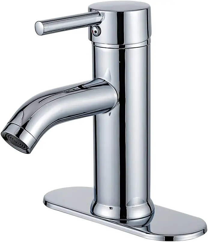 

Sink Faucet Brushed Nickel Bathroom Single Handle Faucet Tall Bathroom Sink Faucet Modern One-Hole Washbasin Lavatory Faucet