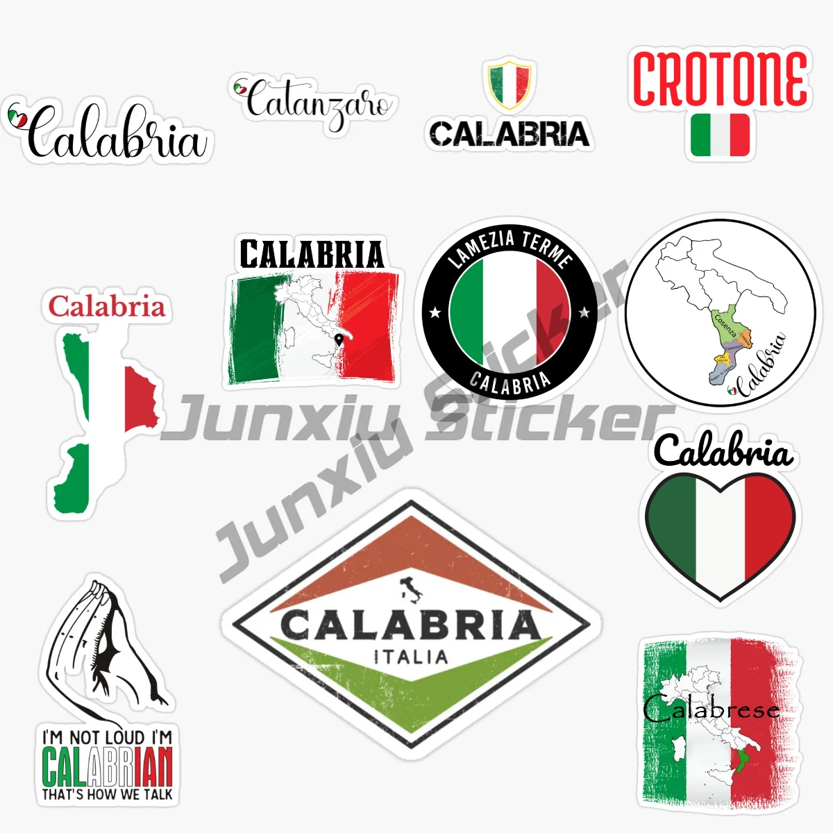 

Italy CALABRIA Car Stickers in Italy - Vinyl Self Adhesive Waterproof Sunscreen Stickers